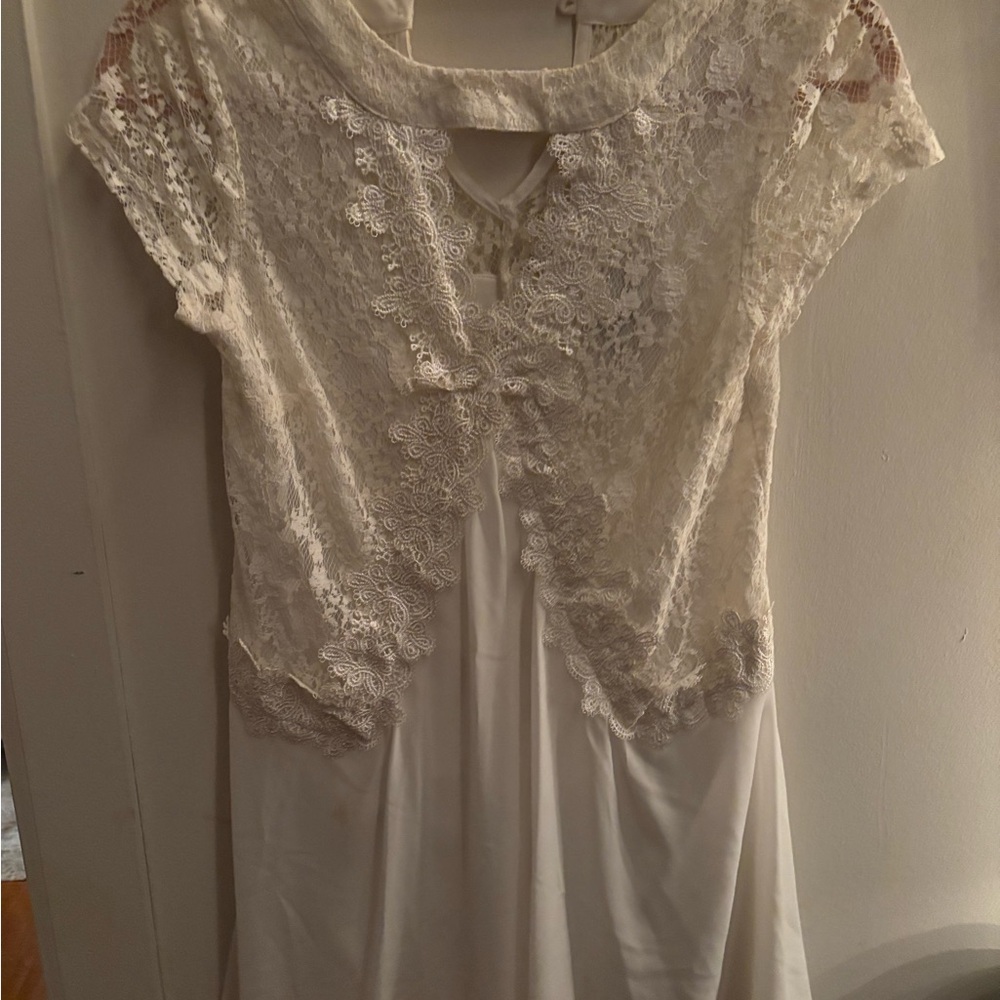 White Flutter Sleeve Bateau Neck Mini Sundress